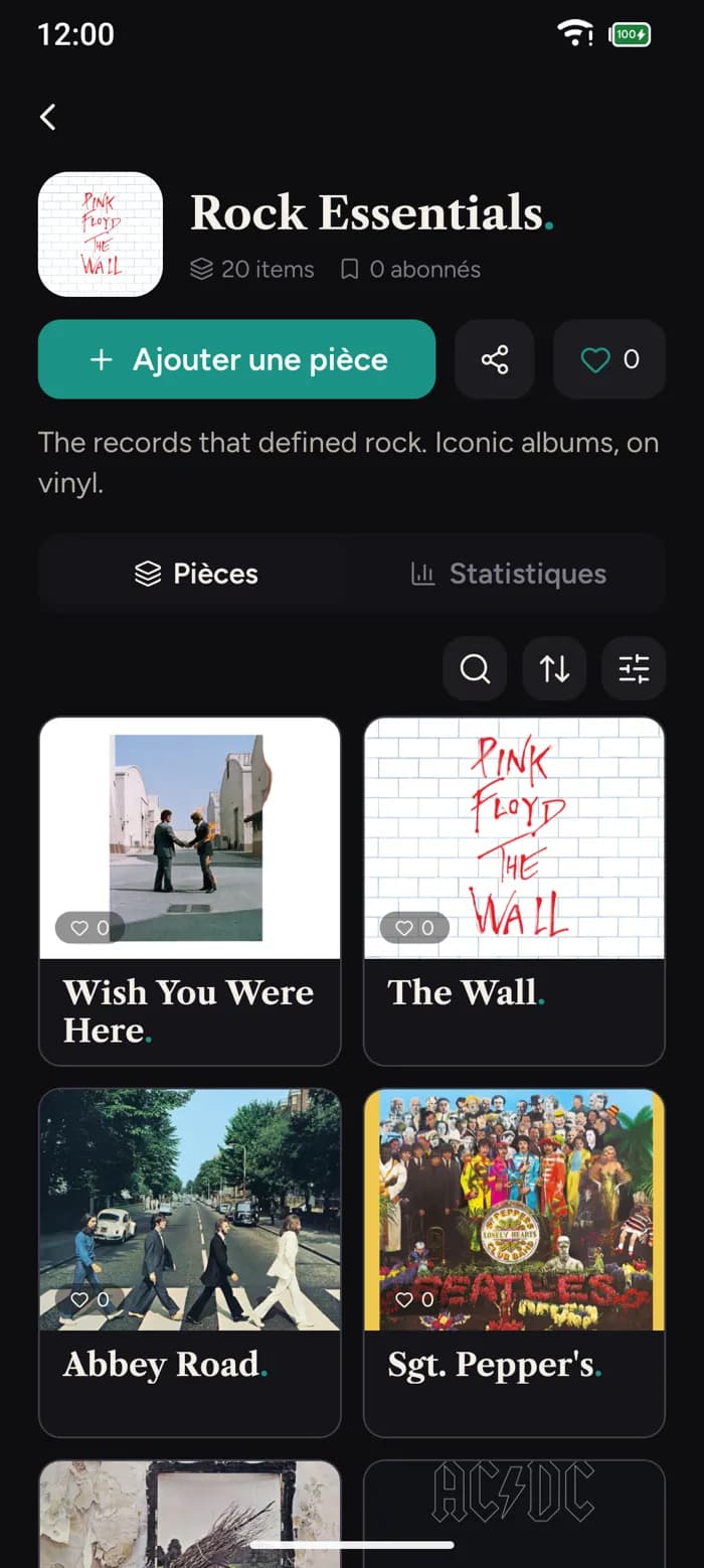 The Kollect app: a collection detail