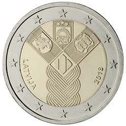 Latvia 2018: Estonia, Latvia and Lithuania jointly issued a commemorative euro coin with a common design in 2018, celebrating the establishment of the States of Estonia and Latvia and the re-establis…