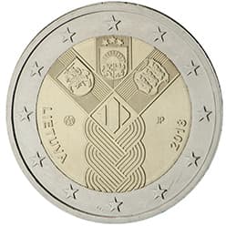 Lithuania 2018: Estonia, Latvia and Lithuania jointly issued a commemorative euro coin with a common design in 2018, celebrating the establishment of the States of Estonia and Latvia and the re-estab…